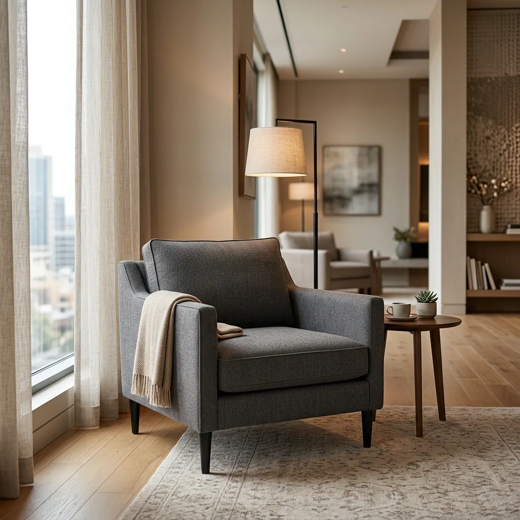Hotel lounge chair in performance fabric by Nerval