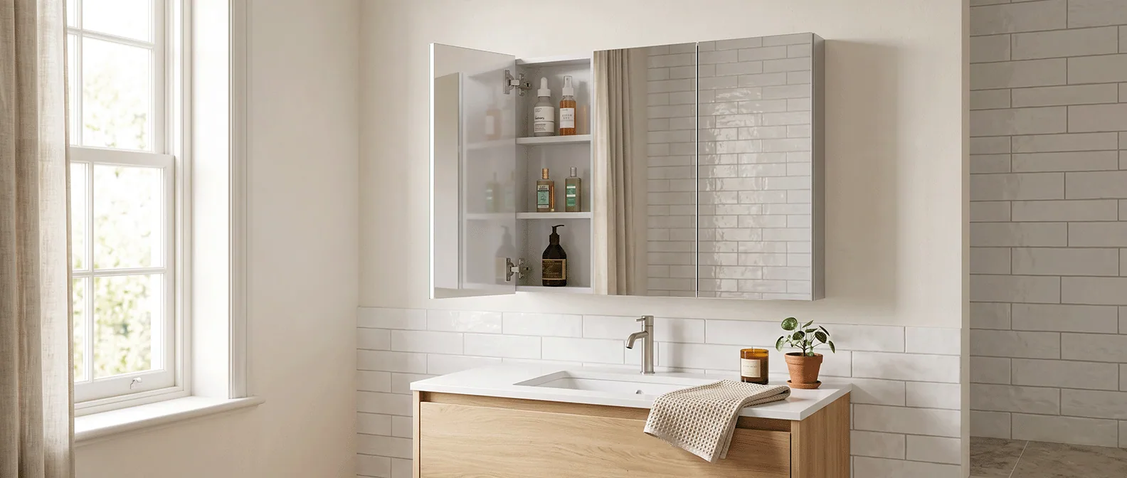 Mirrored medicine cabinet by Nerval Corp