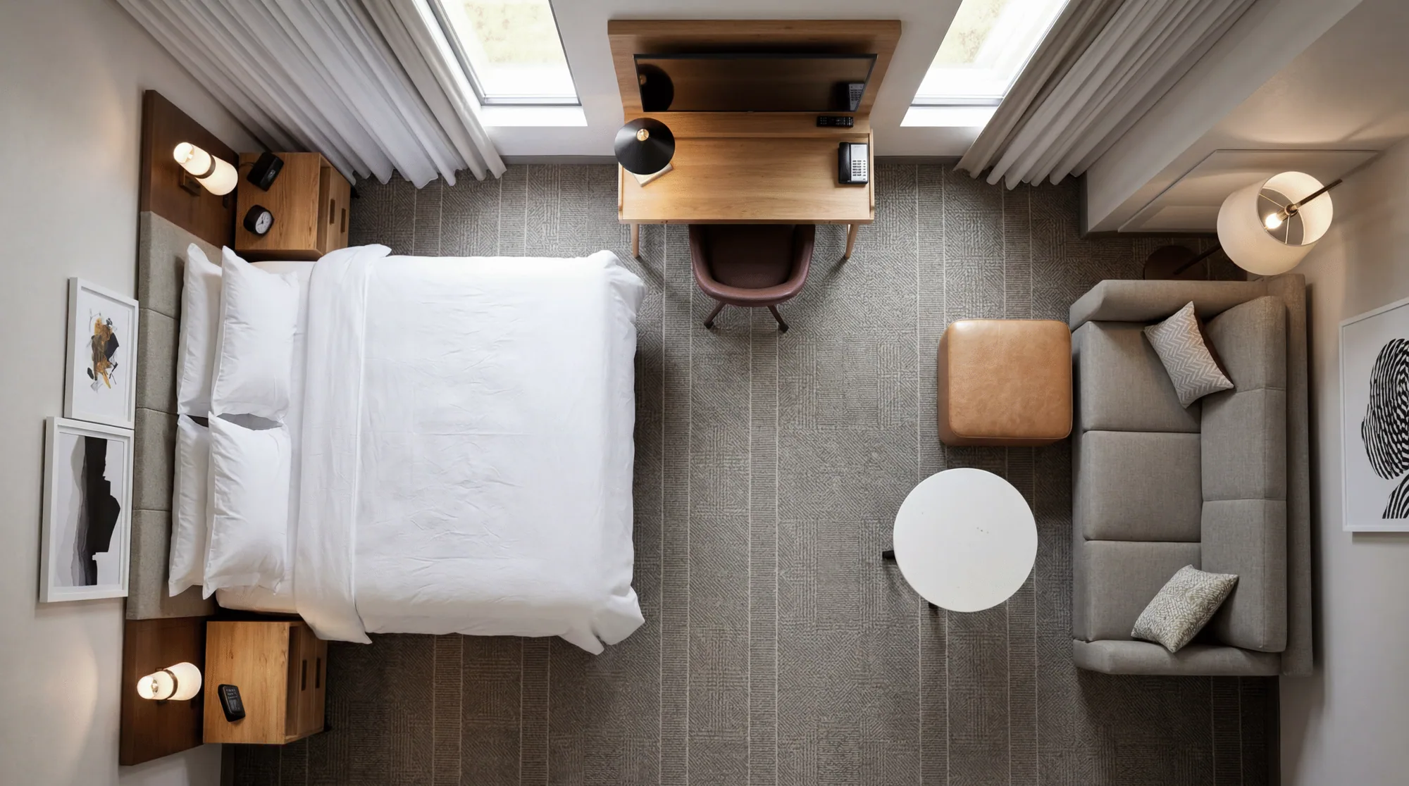 Staybridge Suites hotel room aerial view